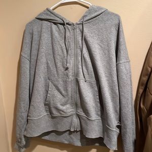 Gray zip-up hoodie